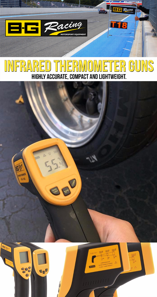 car racing Tyre and brake temperatures are critical – Perfect tools for the job!